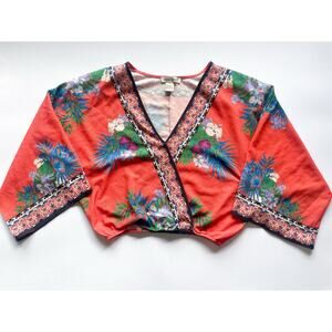 Flying Tomato Tropical Cropped Blouse Size XS